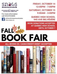 SNACS Fall Book Fair @ Quebec High School